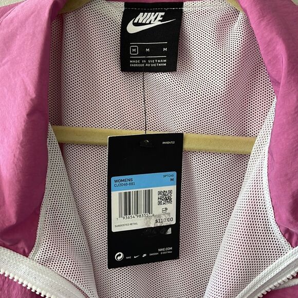 NWT Nike Icon Clash Track Jacket Women’s Medium Windbreaker Long Pink White Blue - Picture 8 of 12
